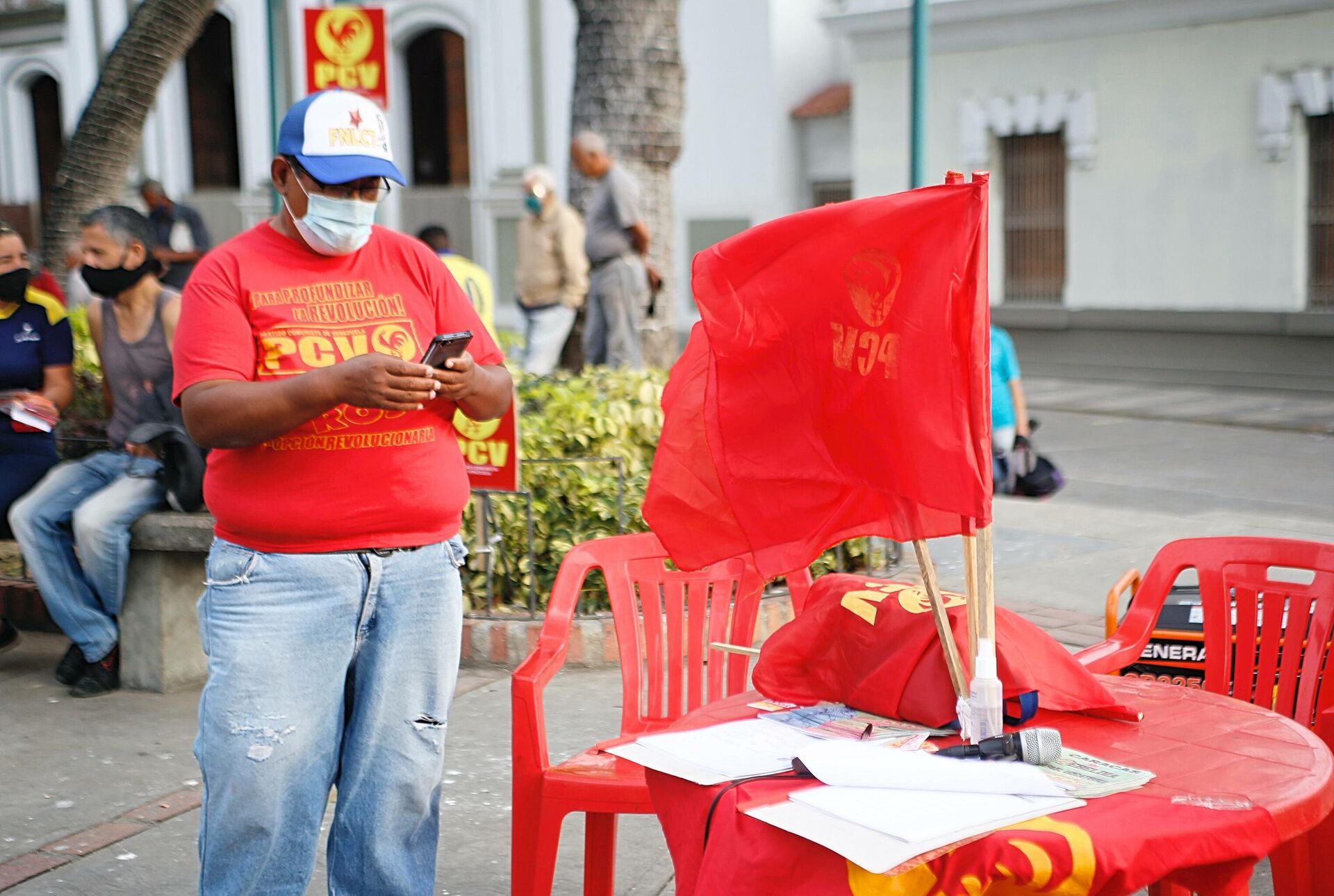 Punto de agitación del Partido Comunista de Venezuela y la APR, en el oeste de Caracas - Sputnik Mundo, 1920, 20.11.2021