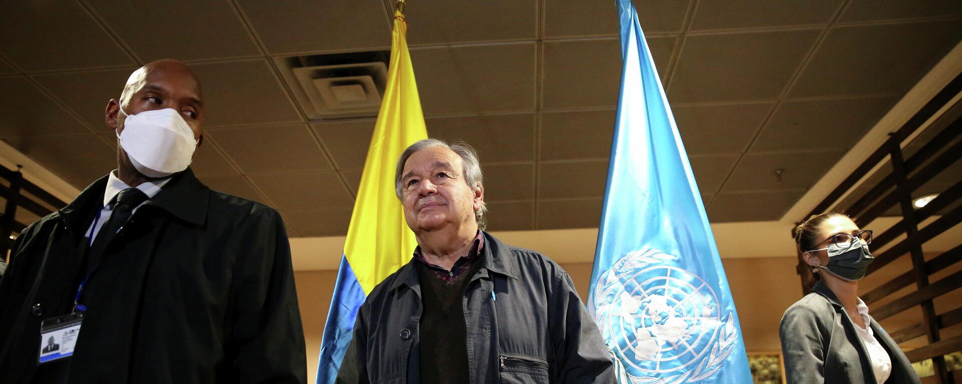El secretario general de la Organización de las Naciones Unidas (ONU), António Guterres, realiza una visita de dos días a Colombia para conmemorar los cinco años de la firma del Acuerdo Final de Paz entre el Estado y la guerrilla de las FARC El secretario general de la Organización de las Naciones Unidas (ONU), António Guterres, realiza una visita de dos días a Colombia para conmemorar los cinco años de la firma del Acuerdo Final de Paz entre el Estado y la guerrilla de las FARC - Sputnik Mundo, 1920, 24.11.2021