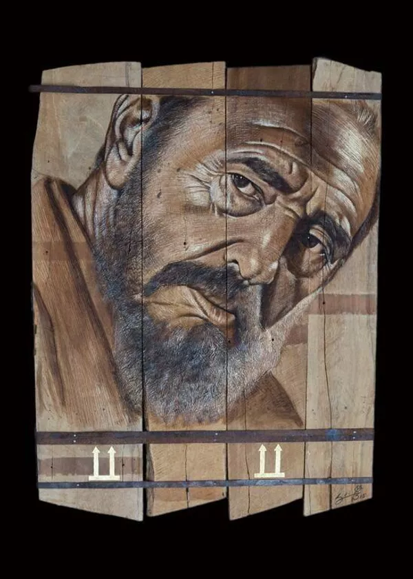 Imagen de Fidel Castro del artista Jorge César Sáenz que pertenece a la exposición colectiva Guerrillero del tiempo. Imagen de Fidel Castro del artista Jorge César Sáenz que pertenece a la exposición colectiva Guerrillero del tiempo. - Sputnik Mundo