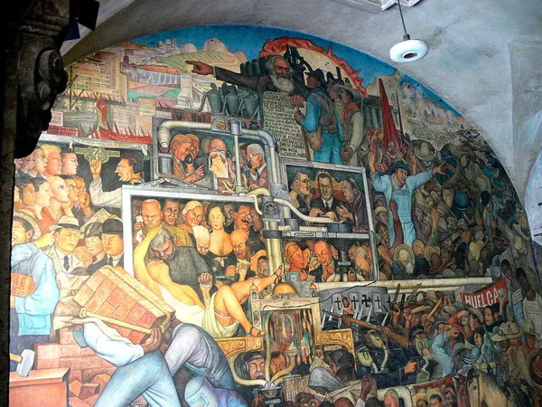 Rivera también fue el pionero del muralismo mexicano. En la foto: el mural Epopeya del pueblo mexicano en el Palacio Nacional de México (fragmento). Rivera también fue el pionero del muralismo mexicano. En la foto: el mural Epopeya del pueblo mexicano en el Palacio Nacional de México (fragmento). - Sputnik Mundo