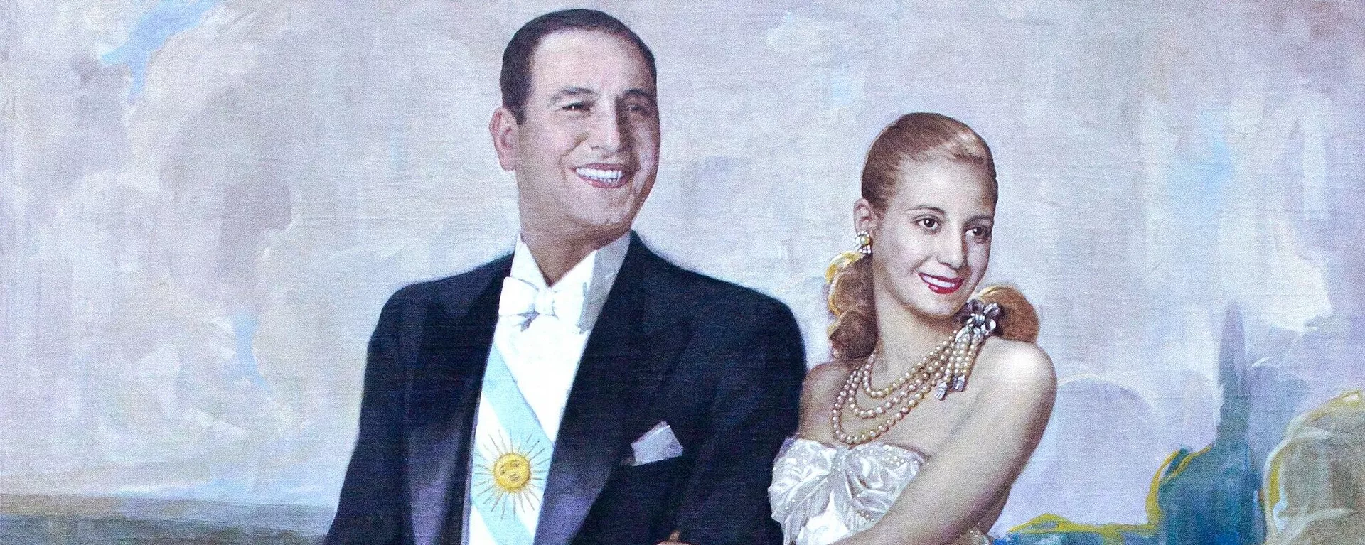 Retrato del expresidente Juan Domingo Perón y María Eva Duarte de Perón Retrato del expresidente Juan Domingo Perón y María Eva Duarte de Perón - Sputnik Mundo, 1920, 08.12.2021