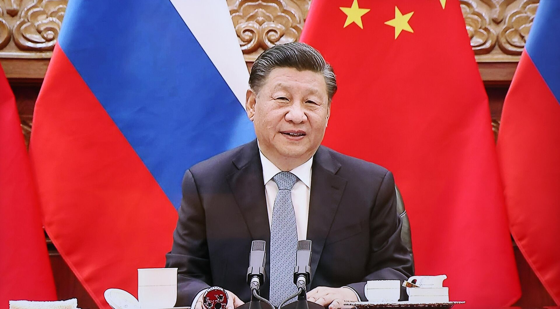 El líder chino, Xi Jinping, durante una videoconferencia con el presidente ruso, Vladímir Putin - Sputnik Mundo, 1920, 15.12.2021