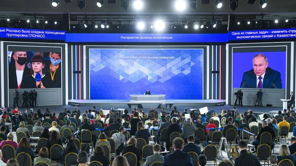 La gran rueda de prensa anual 2021 de Vladímir Putin La gran rueda de prensa anual 2021 de Vladímir Putin - Sputnik Mundo