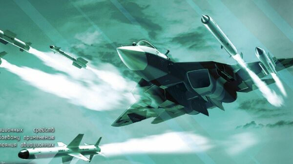 Su-57 lanza varios misiles de distintos tipos - Sputnik Mundo