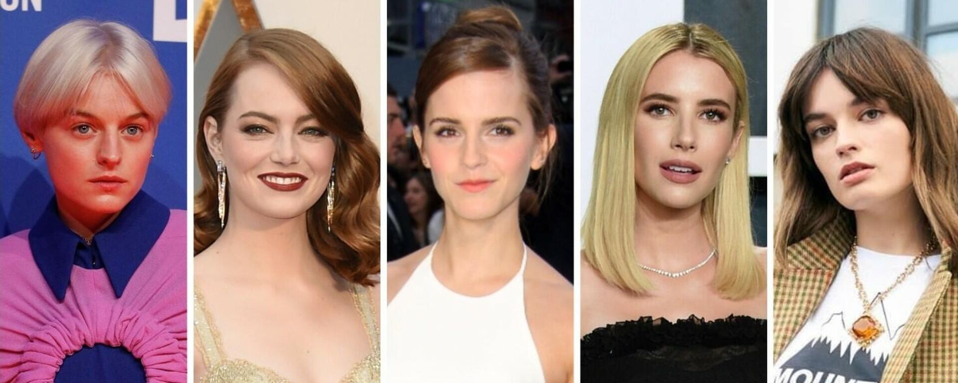 Las actrices Emma Corrin, Emma Stone, Emma Watson, Emma Roberts y Emma Mackey - Sputnik Mundo, 1920, 02.01.2022