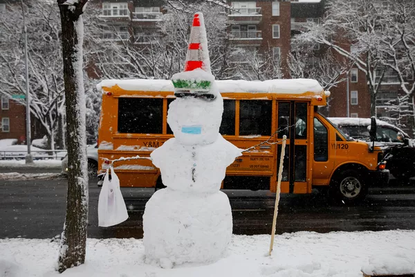 Un muñeco de nieve en medio de una nevada en Brooklyn, Nueva York, EEUU, el 7 de enero de 2021. Un muñeco de nieve en medio de una nevada en Brooklyn, Nueva York, EEUU, el 7 de enero de 2021. - Sputnik Mundo