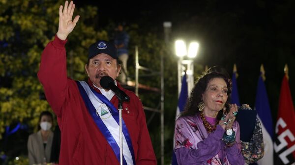 Juramentación del presidente de Nicaragua, Daniel Ortega Saavedra, para el período 2022-2027 en la Plaza de la Revolución de Managua - Sputnik Mundo