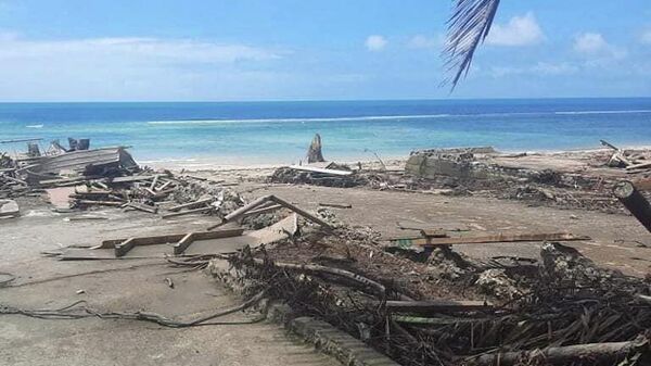 Las consecuencias de la erupción volcánica en Tonga - Sputnik Mundo