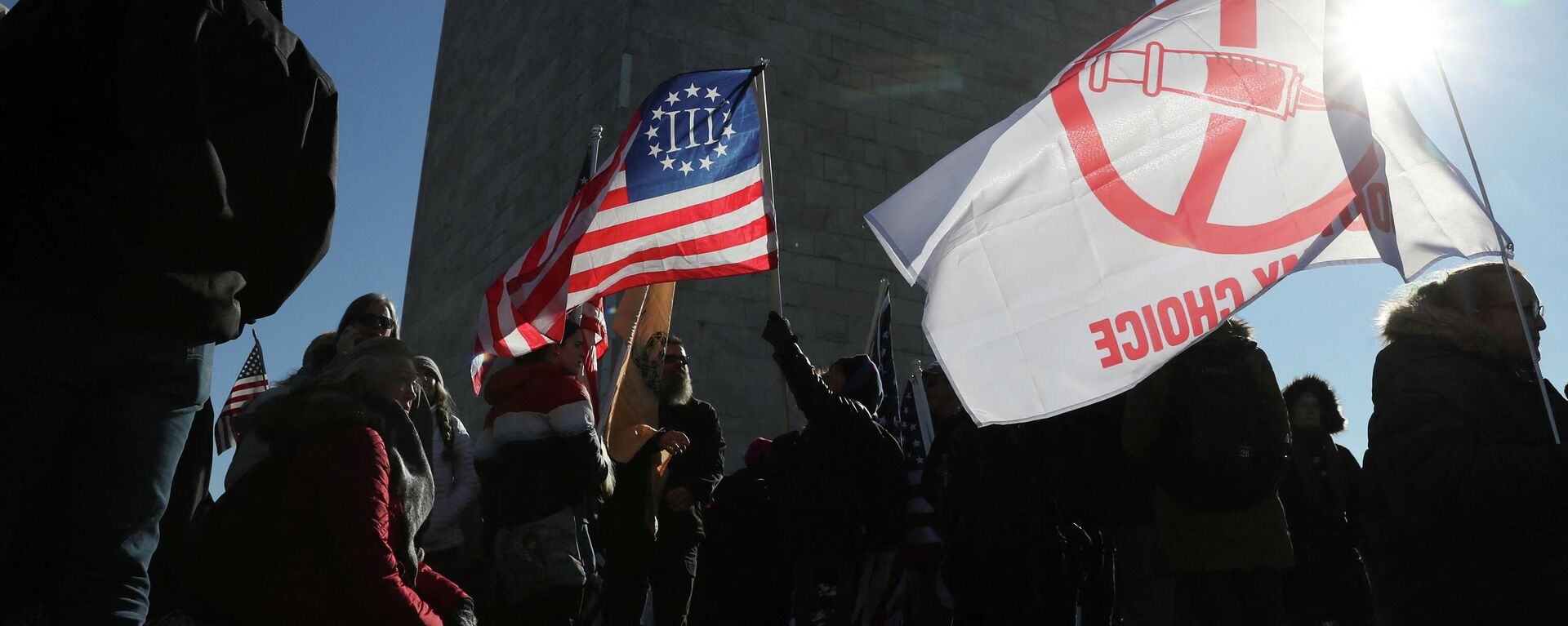 Manifestantes protestan contra la vacunación anti-COVID obligatoria en Washington, EEUU - Sputnik Mundo, 1920, 23.01.2022