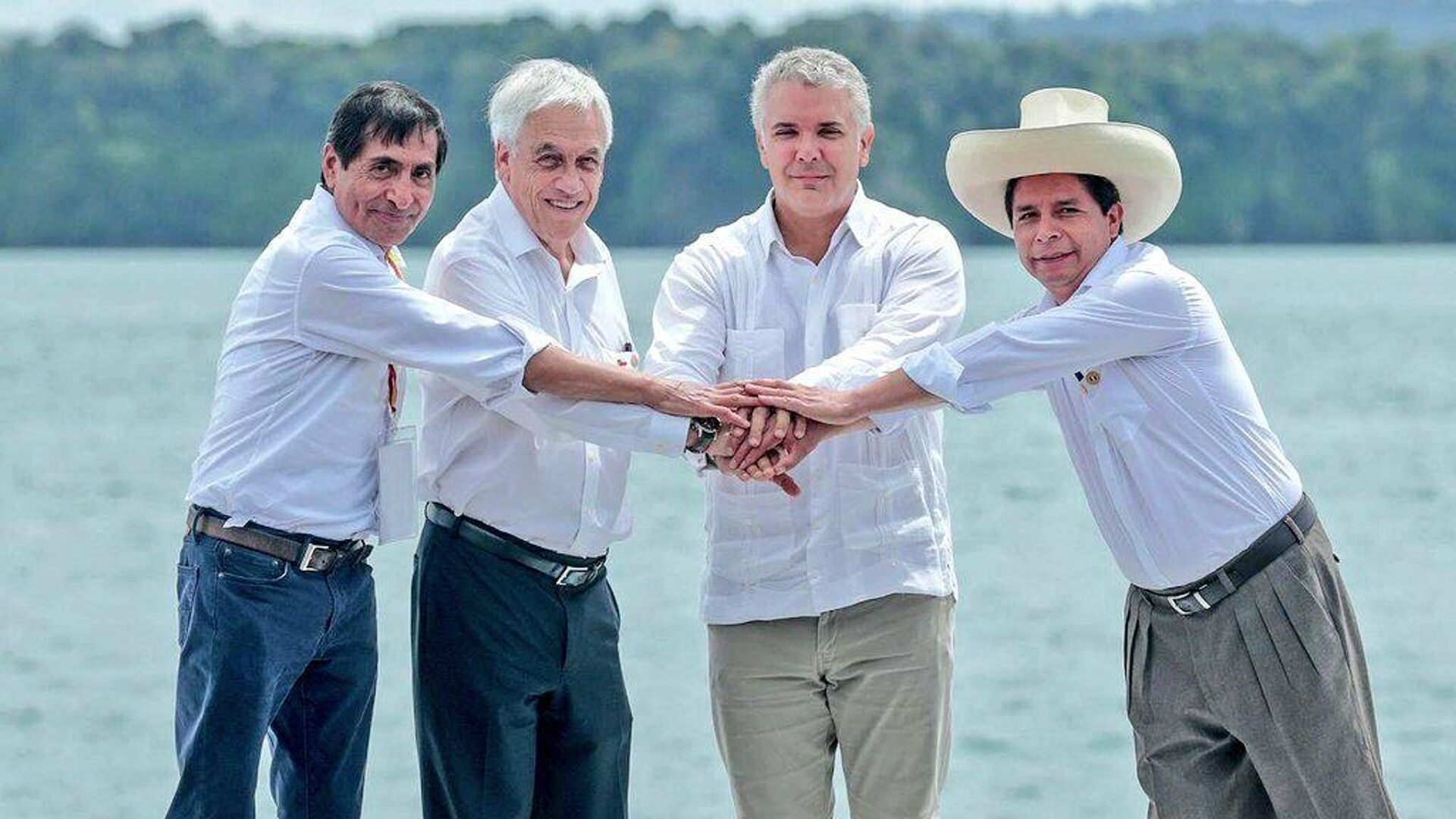Rogelio Ramírez de la O, Sebastián Piñera, Iván Duque y Pedro Castillo en la cumbre de la Alianza del Pacífico Rogelio Ramírez de la O, Sebastián Piñera, Iván Duque y Pedro Castillo en la cumbre de la Alianza del Pacífico - Sputnik Mundo, 1920, 27.01.2022