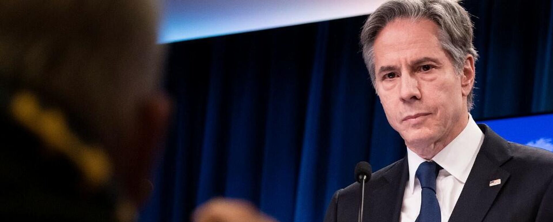 El secretario de Estado norteamericano, Antony Blinken, aborda la escalada de tensiones en torno a Ucrania, el 26 de enero de 2022 El secretario de Estado norteamericano, Antony Blinken, aborda la escalada de tensiones en torno a Ucrania, el 26 de enero de 2022 - Sputnik Mundo, 1920, 13.02.2022