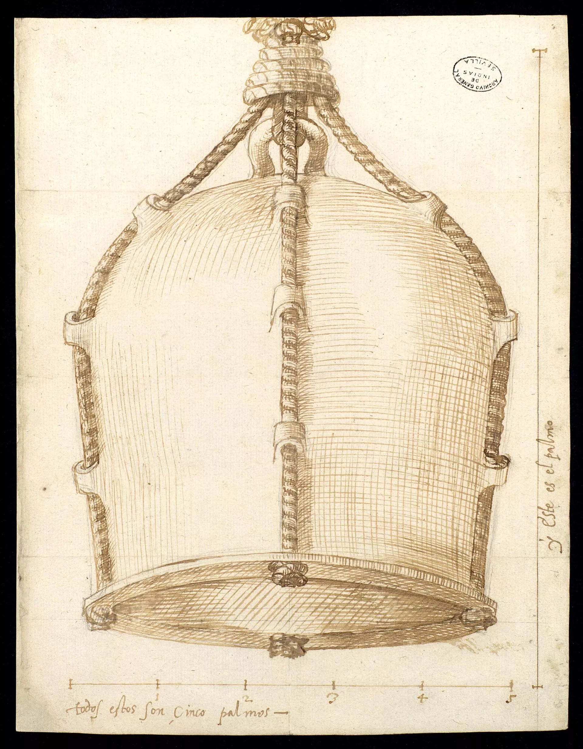 José Bono - Dibujo de campana de buceo (Archivo General de Indias) José Bono - Dibujo de campana de buceo (Archivo General de Indias) - Sputnik Mundo, 1920, 28.01.2022