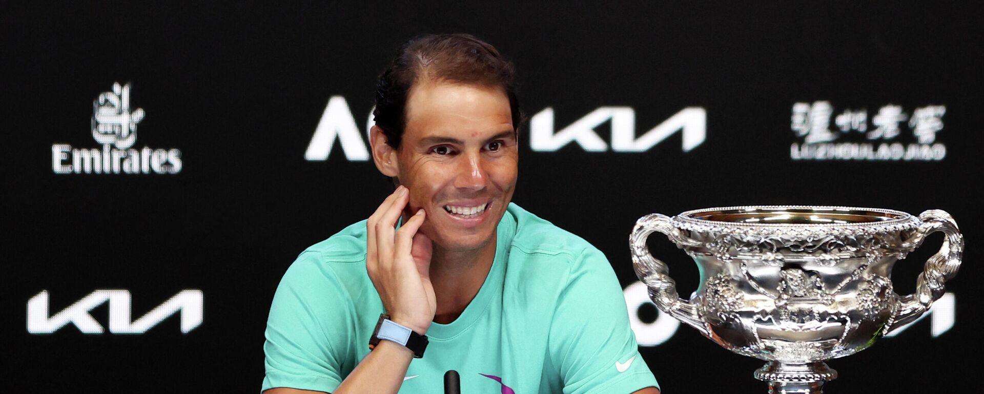 Rafael Nadal durante la conferencia de prensa tras su triunfo en el Abierto de Australia 2022 - Sputnik Mundo, 1920, 31.01.2022