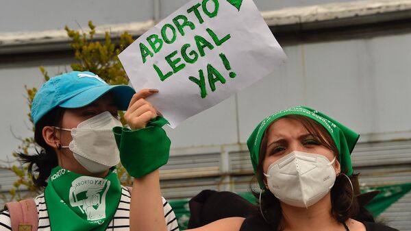 Las protestas a favor de la ley de aborto en Ecuador (archivo) - Sputnik Mundo