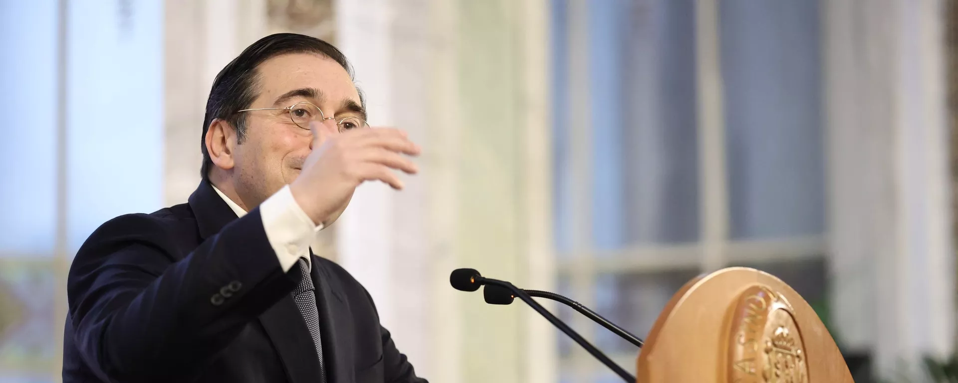 El ministro de Asuntos Exteriores, Unión Europea y Cooperación de España, José Manuel Albares El ministro de Asuntos Exteriores, Unión Europea y Cooperación de España, José Manuel Albares - Sputnik Mundo, 1920, 10.02.2022