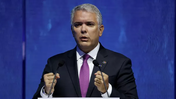 El presidente de Colombia, Iván Duque, en su gira europea - Sputnik Mundo