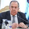 El ministro de Exteriores ruso, Serguéi Lavrov, durante las negociaciones con su par italiano, Luigi di Maio.