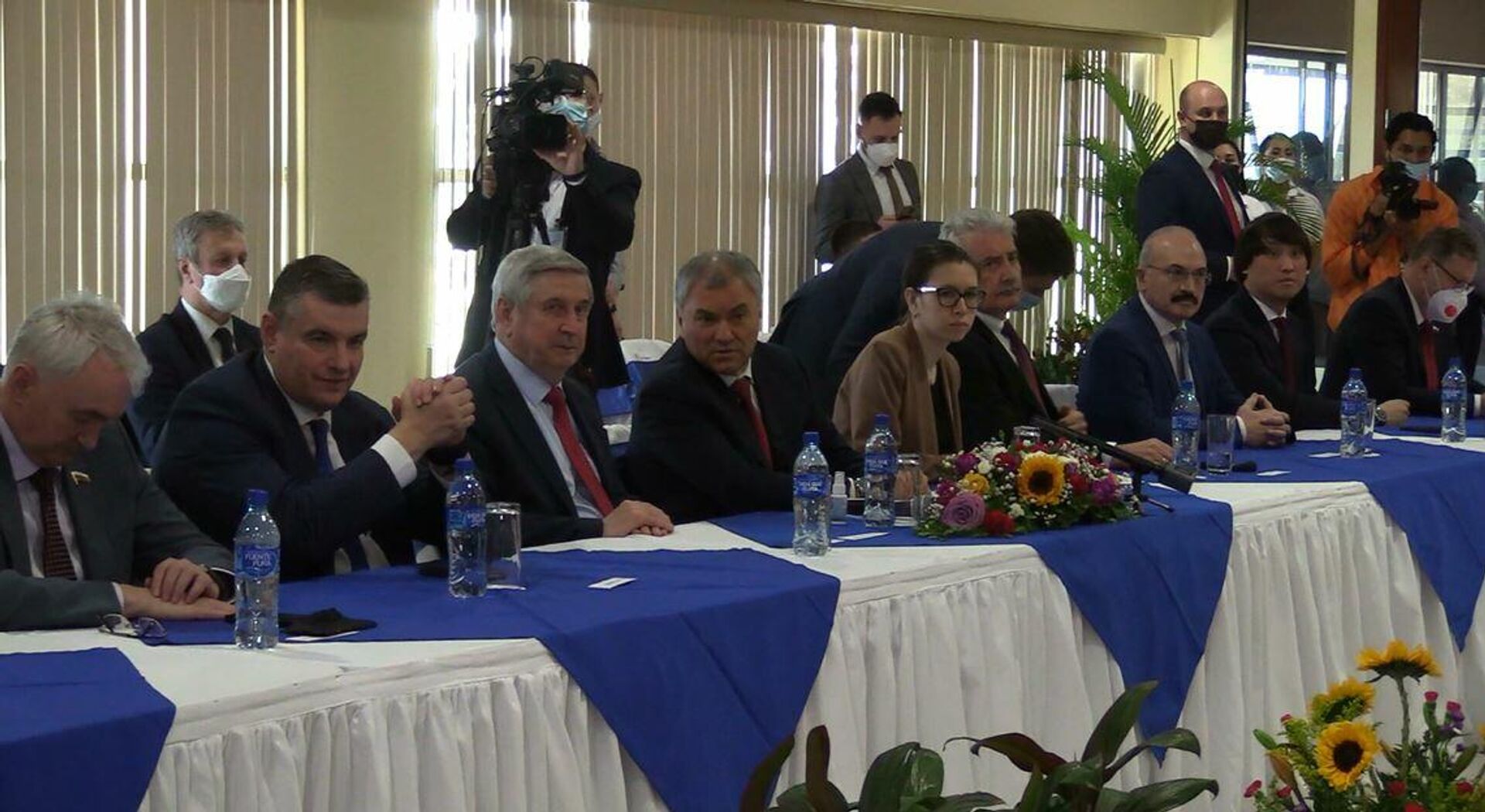 El presidente de la Duma Estatal de Rusia, Viacheslav Volodin, en un encuentro con parlamentarios de Nicaragua - Sputnik Mundo, 1920, 25.02.2022