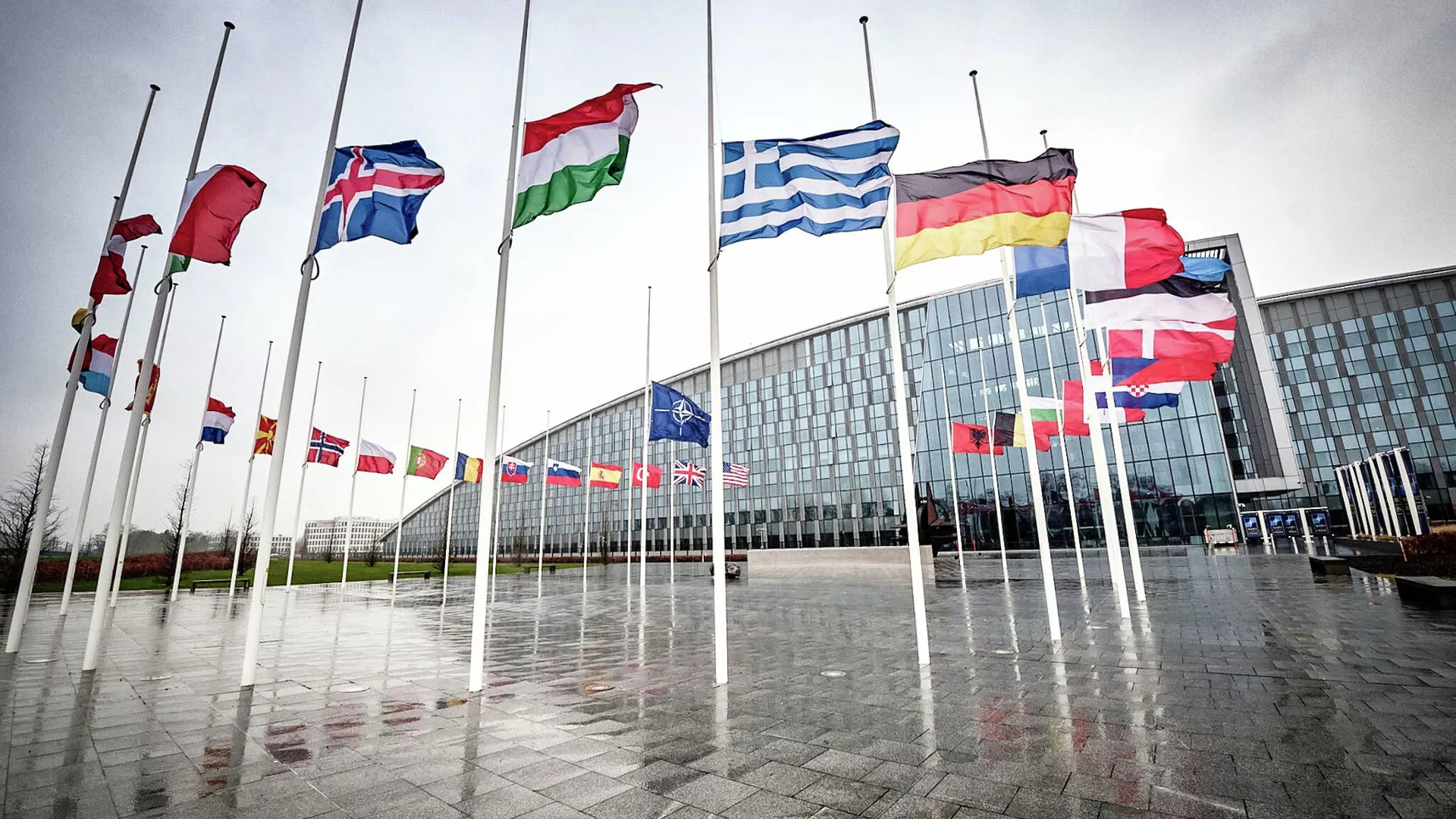 Banderas de los países miembros de la OTAN.
