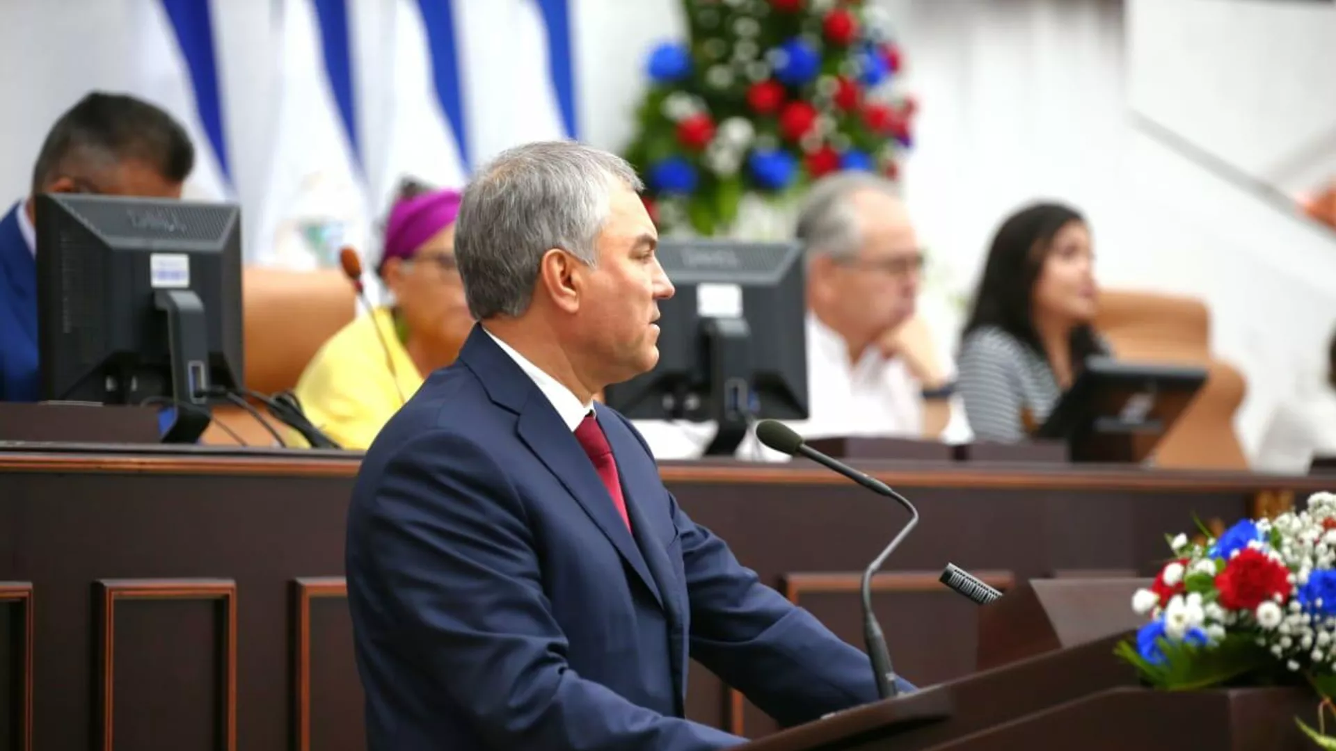 El presidente de la Duma rusa (cámara baja del parlamento) Viacheslav Volodin, en Nicaragua El presidente de la Duma rusa (cámara baja del parlamento) Viacheslav Volodin, en Nicaragua - Sputnik Mundo, 1920, 24.02.2022