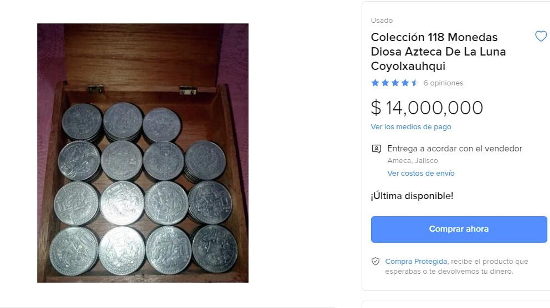 Las monedas Coyolxauhqui se venden en miles de dólares en internet - Sputnik Mundo, 1920, 01.03.2022