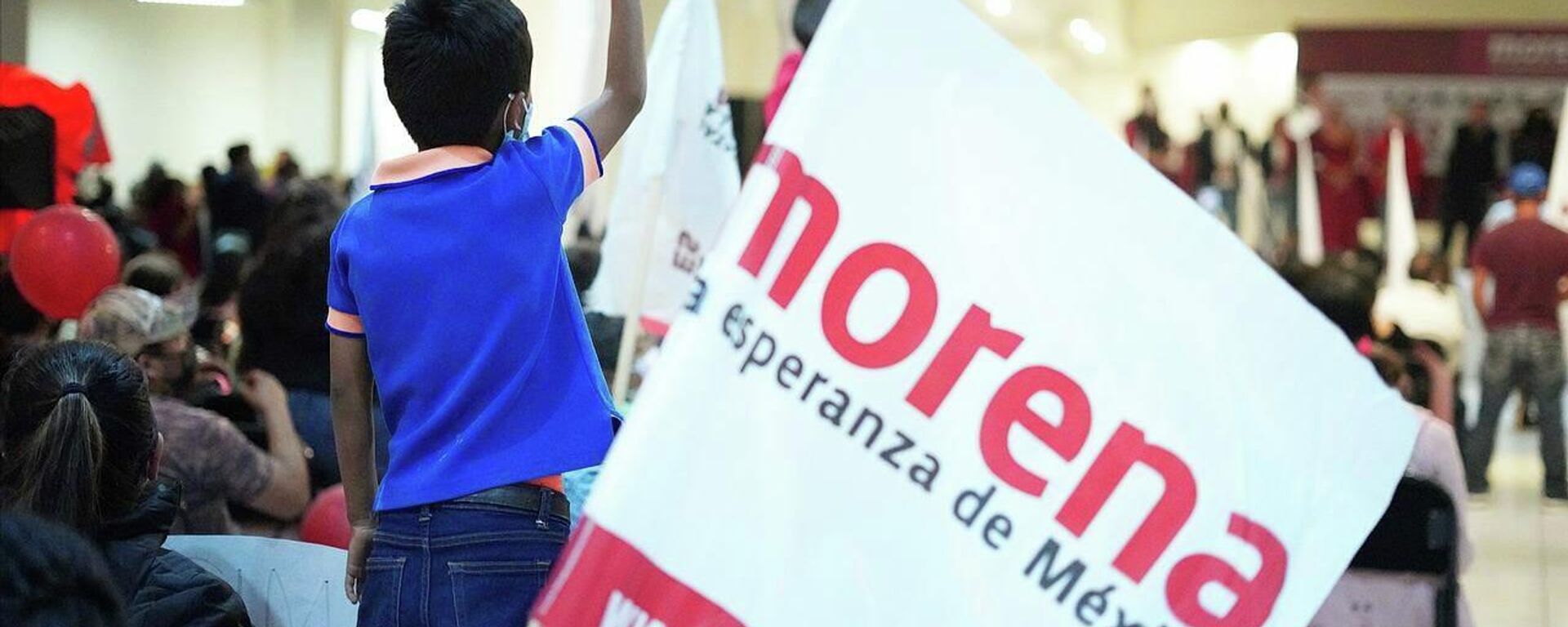 Un mitin de Morena, el partido oficial del Gobierno de México - Sputnik Mundo, 1920, 07.08.2023