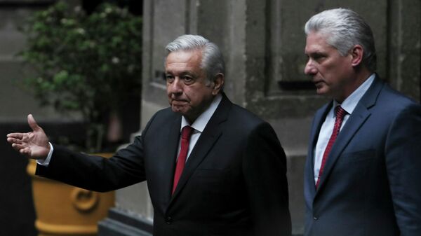 AMLO junto a Miguel Díaz-Canel, foto de archivo - Sputnik Mundo