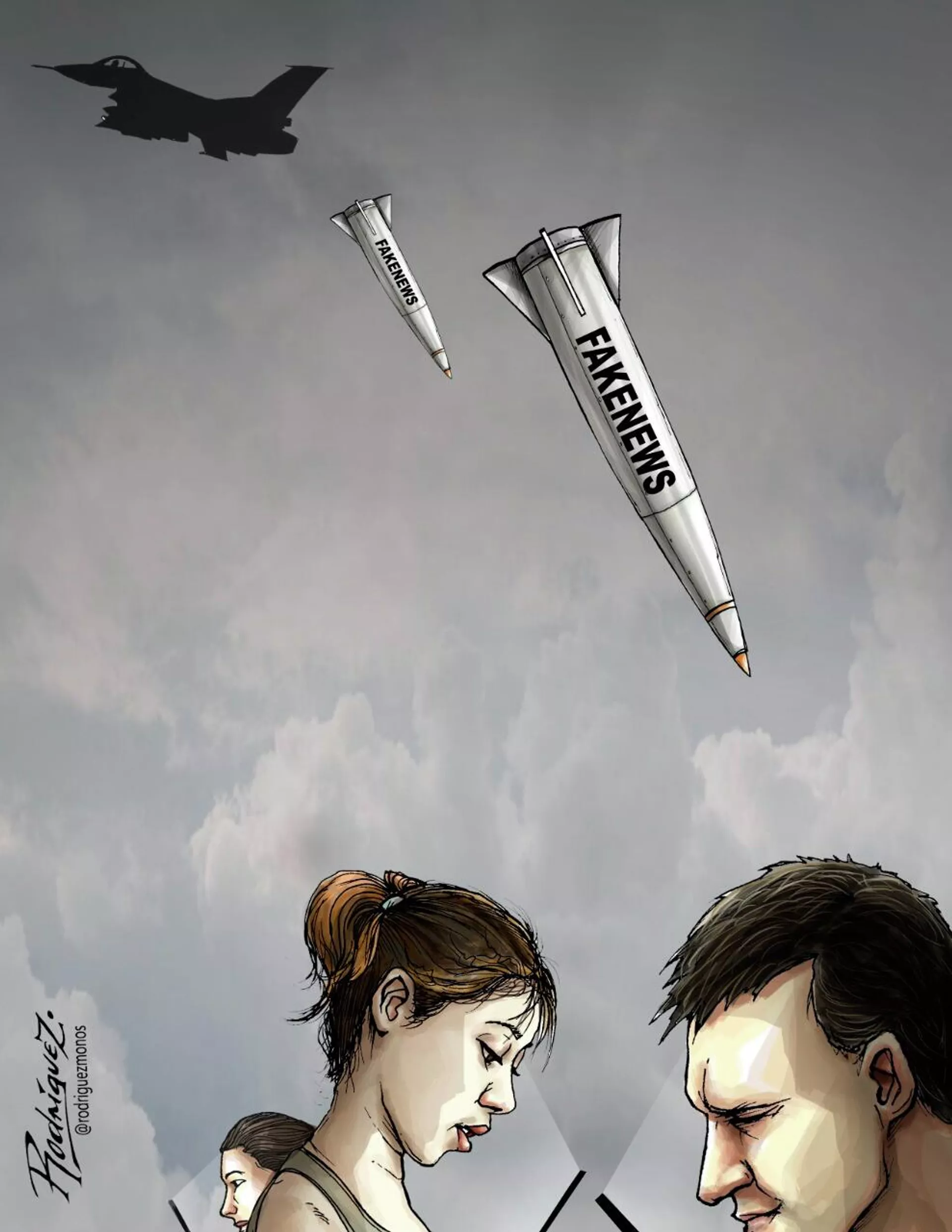 La otra invasión, cartón de Rodríguez sobre la emisión masiva de noticias falsas. La otra invasión, cartón de Rodríguez sobre la emisión masiva de noticias falsas. - Sputnik Mundo, 1920, 16.03.2022