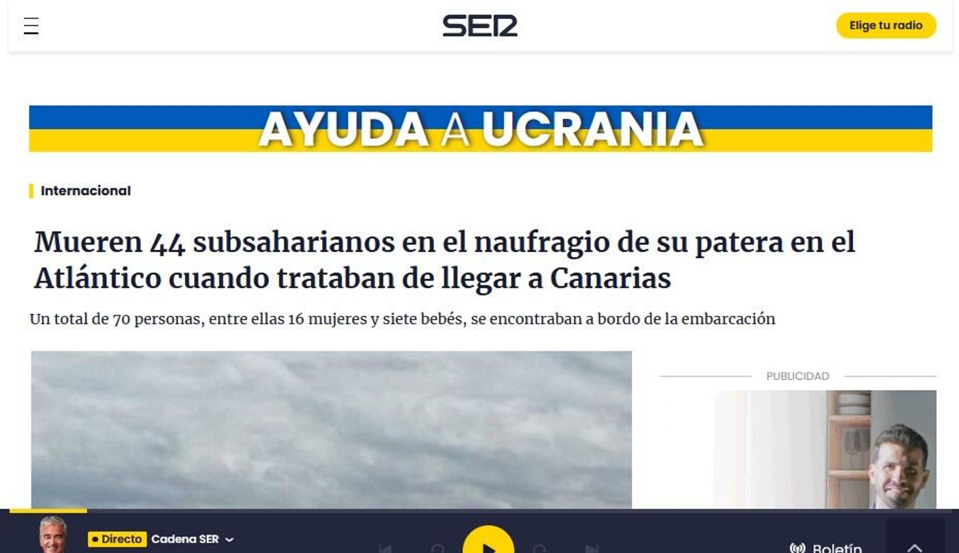 La noticia de la muerte de 44 africanos en Canarias  - Sputnik Mundo, 1920, 17.03.2022