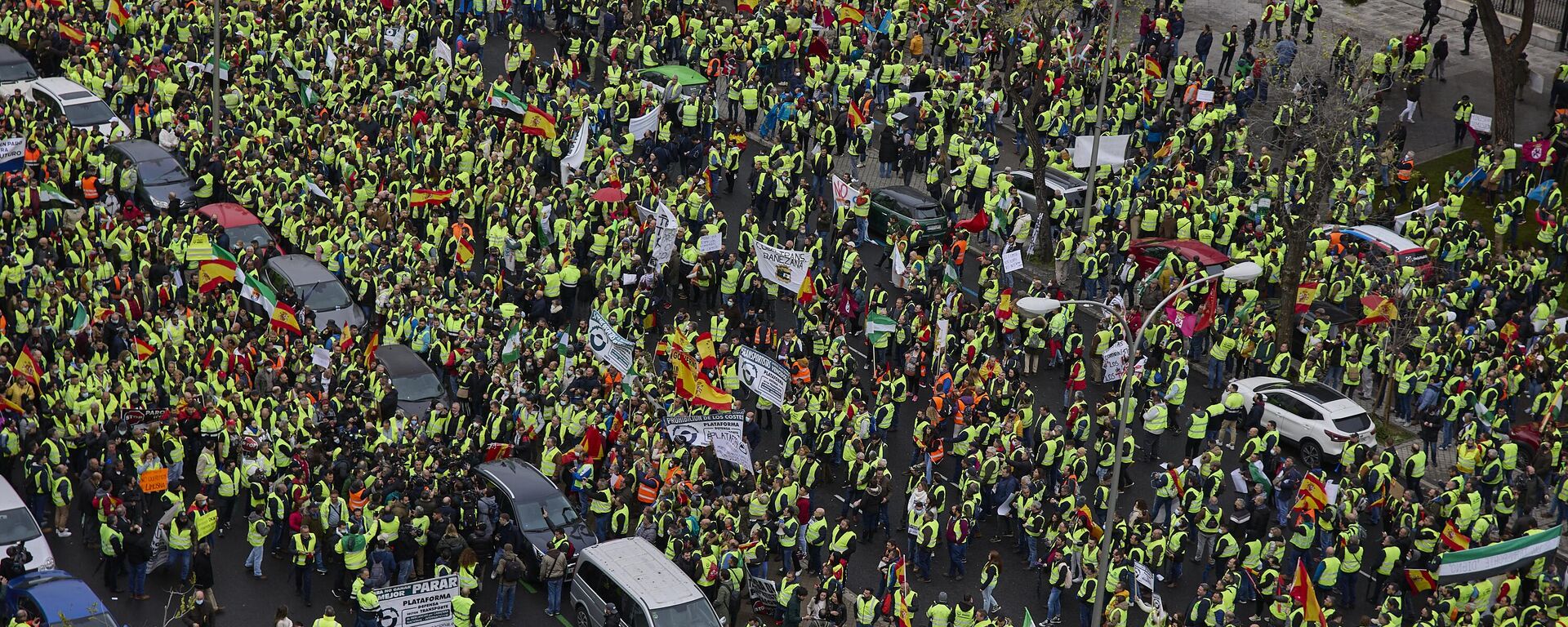 Los transportistas españoles siguen en huelga pese al acuerdo del Gobierno con la patronal - Sputnik Mundo, 1920, 25.03.2022