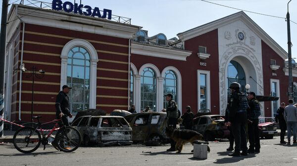  La estación de tren de Kramatorsk, ciudad en el este de Ucrania - Sputnik Mundo