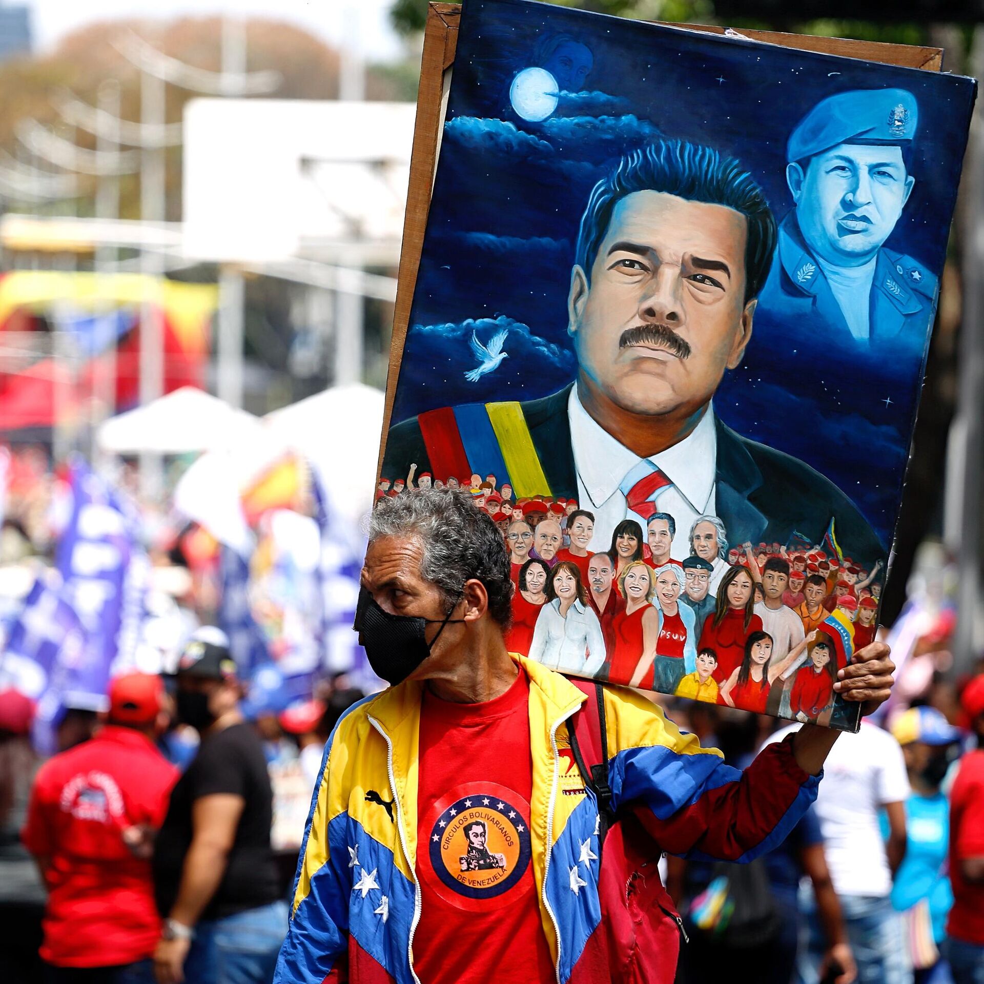 Militante chavista durante la Marcha del Rescate de la Dignidad Nacional Militante chavista durante la Marcha del Rescate de la Dignidad Nacional - Sputnik Mundo, 1920, 14.04.2022
