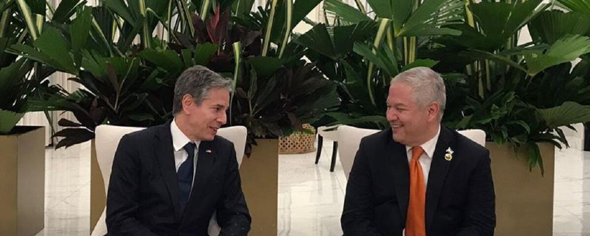Secretario de Estado de EEUU, Anthony Blinken, y el canciller de Honduras, Enrique Reina - Sputnik Mundo, 1920, 20.04.2022