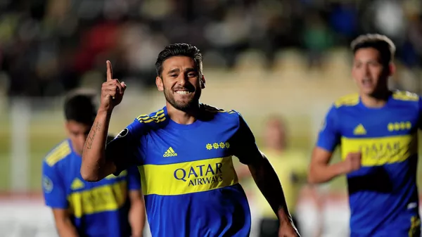 El futbolista de Boca Juniors Eduardo Salvio celebra su gol frente al club boliviano Always Ready - Sputnik Mundo
