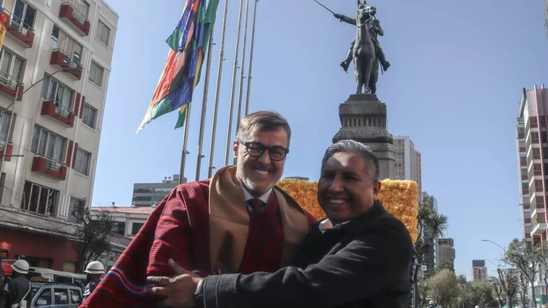 El canciller de Venezuela, Félix Plasencia, y su homólogo de Bolivia, Rogelio Mayta - Sputnik Mundo, 1920, 05.05.2022