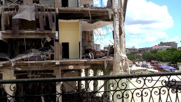 El Hotel Saratoga y sus alrededores en La Habana, tras la explosión del 6 de mayo  - Sputnik Mundo