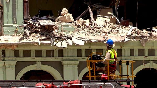 El Hotel Saratoga y sus alrededores en La Habana, tras la explosión del 6 de mayo  - Sputnik Mundo