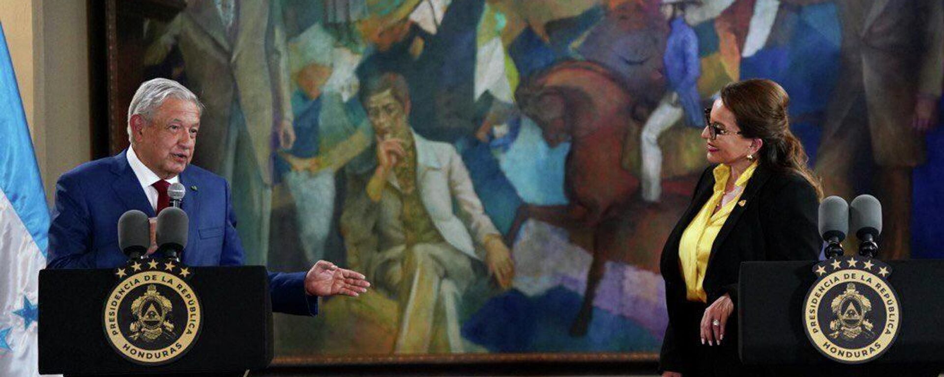 Xiomara Castro y Andrés Manuel López Obrador, mandatarios de Honduras y México. Xiomara Castro y Andrés Manuel López Obrador, mandatarios de Honduras y México. - Sputnik Mundo, 1920, 10.05.2022