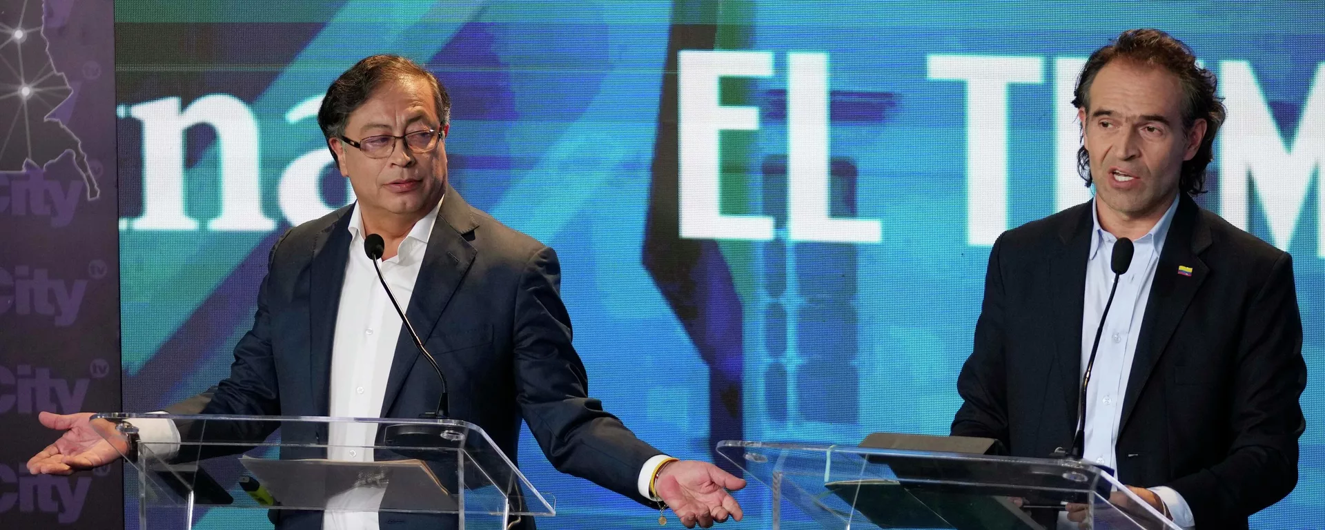 Los candidatos a la Presidencia de Colombia Gustavo Petro y Federico 'Fico' Gutiérrez durante el último debate - Sputnik Mundo, 1920, 29.05.2022