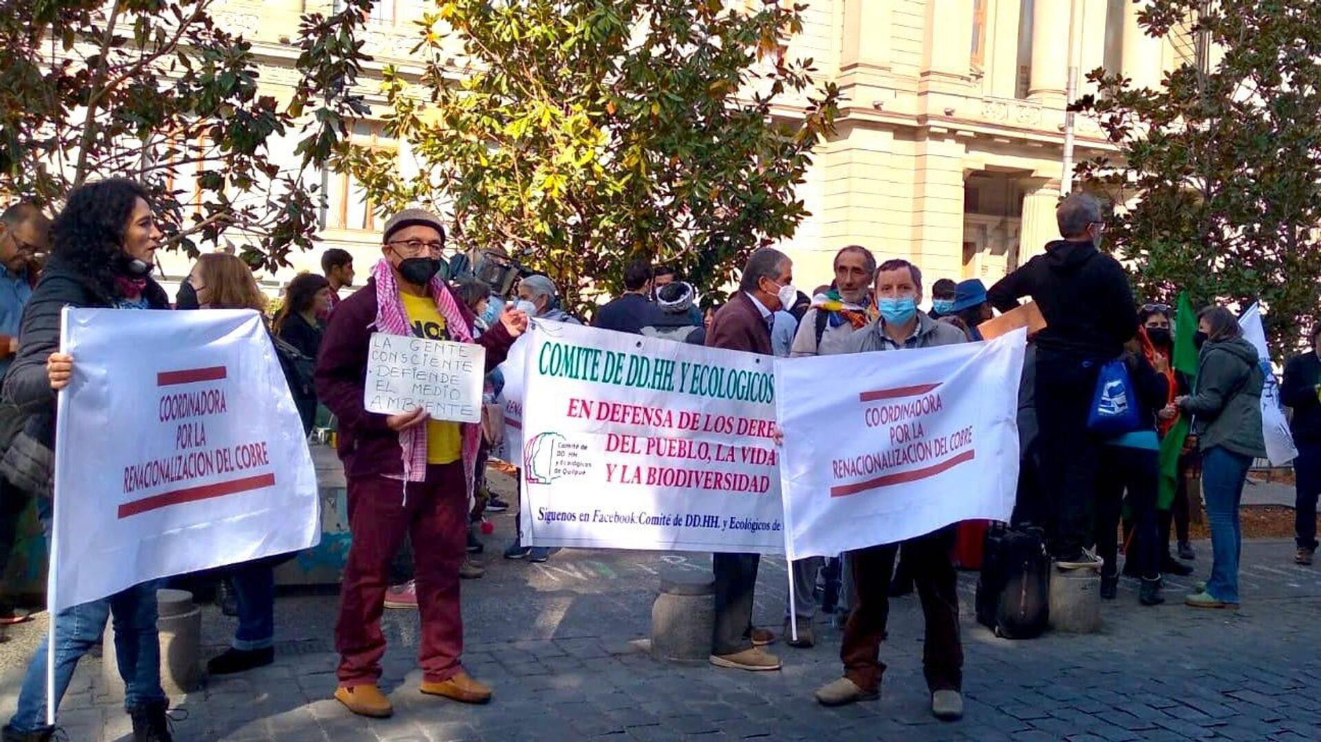 Movilizacion agrupaciones por la defensa del cobre. Héctor Vargas a la derecha - Sputnik Mundo, 1920, 31.05.2022