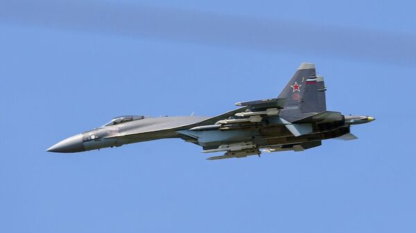 Un caza Su-35 de la Fuerza Aeroespacial rusa - Sputnik Mundo