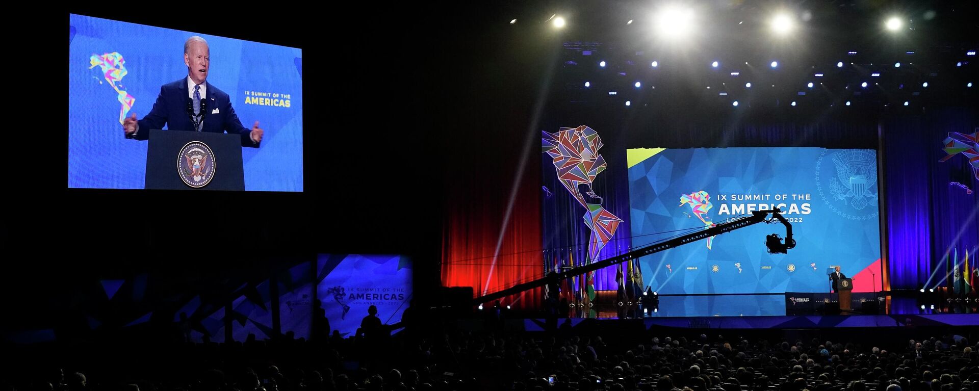 Joe Biden, el presidente de EEUU durante su discurso en la IX Cumbre de las Américas - Sputnik Mundo, 1920, 09.06.2022