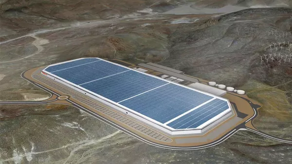 Render de una gigafábrica de Tesla - Sputnik Mundo