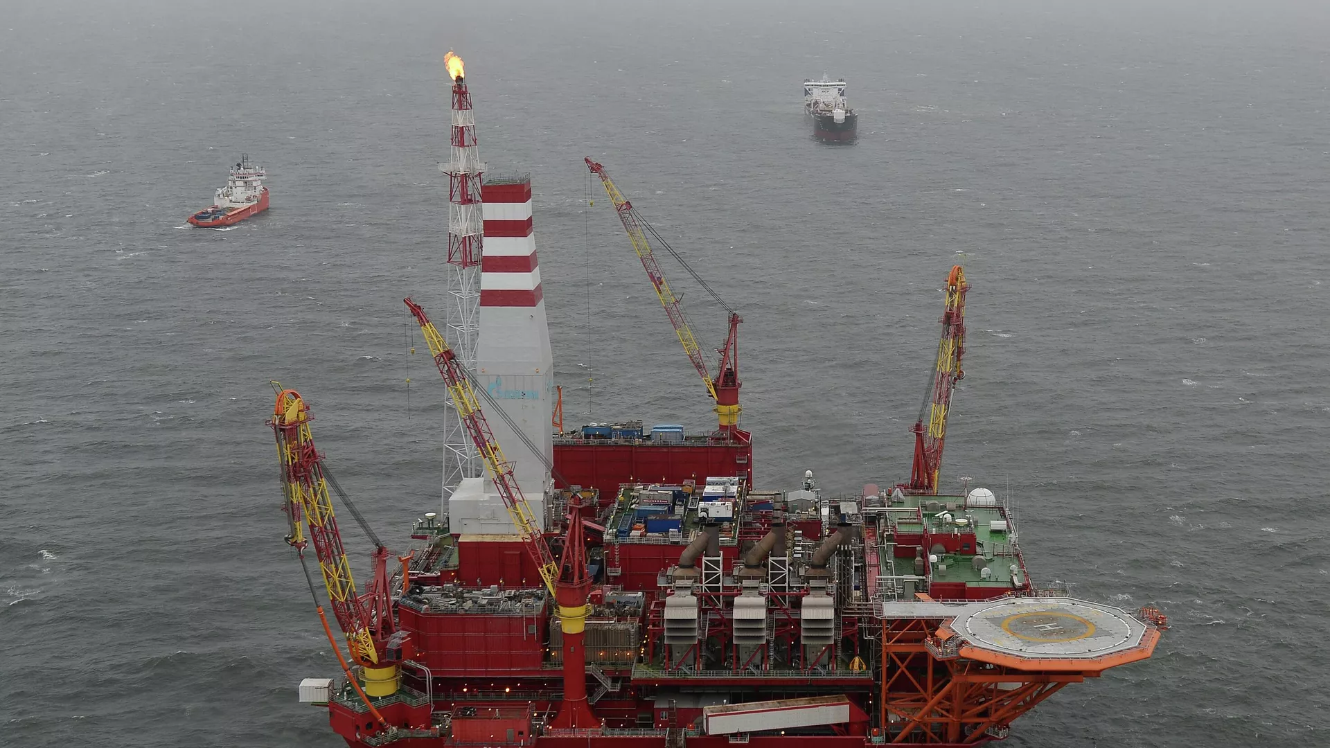 Una plataforma petrolífera en el mar de Pechora
