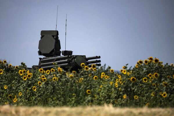 Desde el 24 de febrero Rusia lleva a cabo una operación militar especial para desnazificar y desmilitarizar Ucrania.
En la foto: un sistema de misiles tierra-aire Pantsir-S1 en un aeródromo en una zona de la operación especial militar.
 - Sputnik Mundo