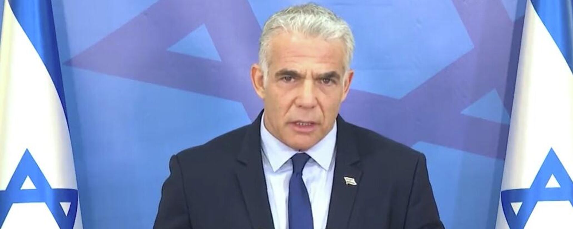 Yair Lapid, primer ministro de Israel, durante un mensaje al pueblo israelí el 5 de agosto de 2022 - Sputnik Mundo, 1920, 11.09.2022