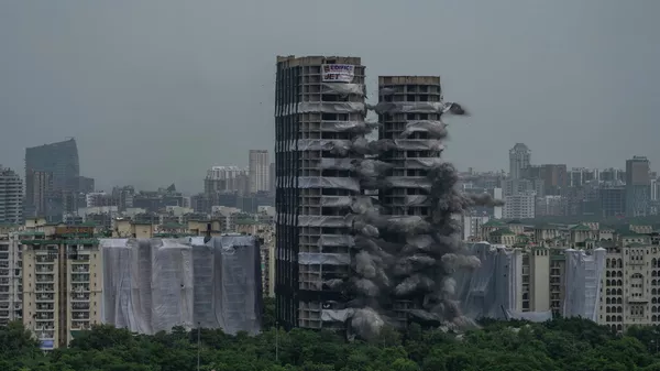 Demolición de las Torres Gemelas Supertech en la ciudad india de Noida - Sputnik Mundo