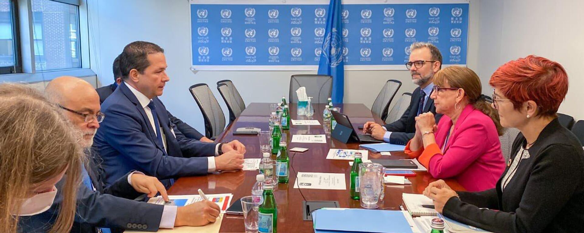 El canciller de Venezuela, Carlos Faría, en reunión con la secretaria general de la Conferencia de las Naciones Unidas sobre Comercio y Desarrollo, Rebeca Grynspan - Sputnik Mundo, 1920, 20.09.2022