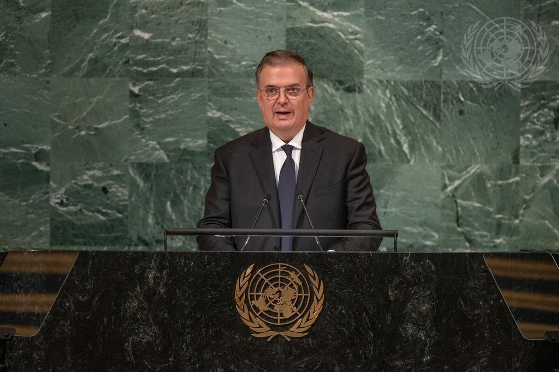 Marcelo Ebrard, canciller de México, durante la Asamblea General de la ONU, el 22 de septiembre de 2022 - Sputnik Mundo, 1920, 23.09.2022