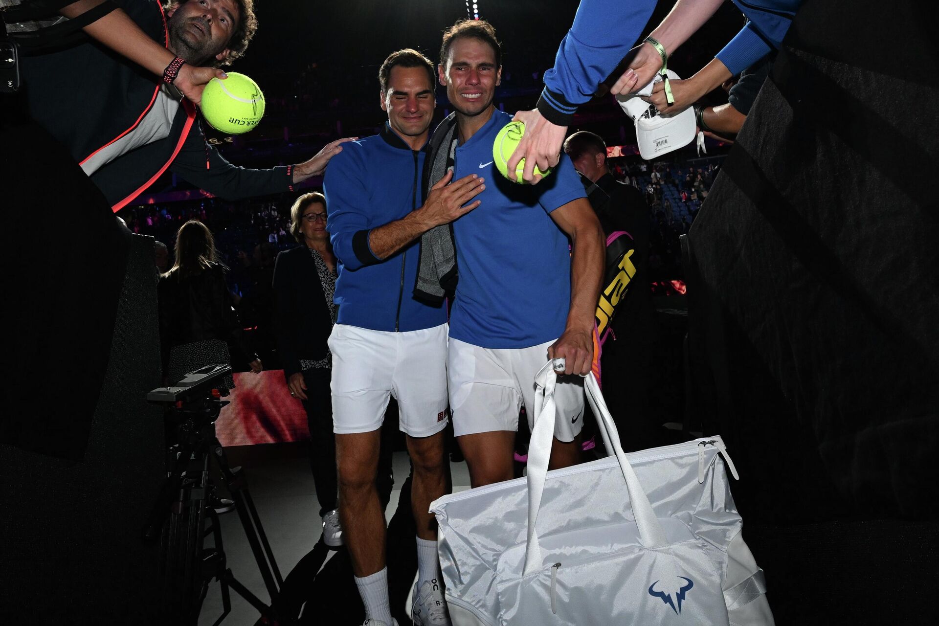 Roger Federer con Rafael Nadal en la Laver Cup 2022, en Londres, Inglaterra - Sputnik Mundo, 1920, 24.09.2022